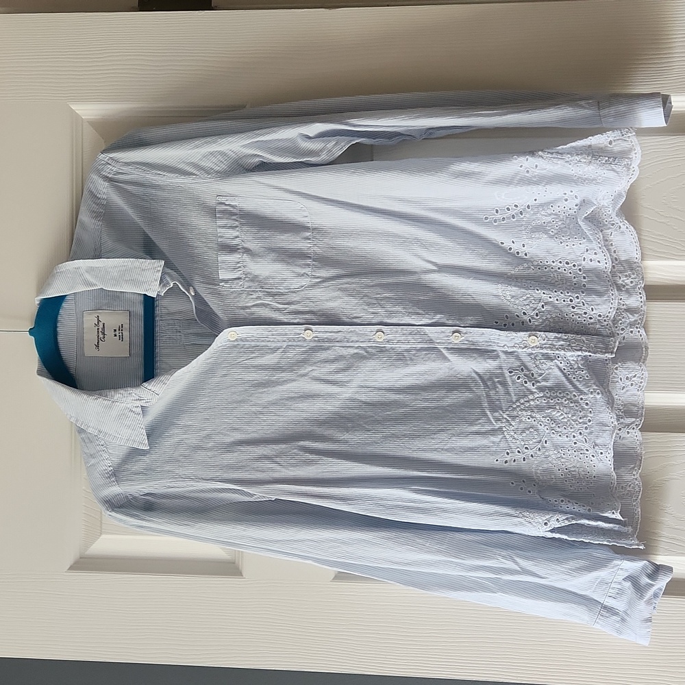Eyelet striped shirt!
